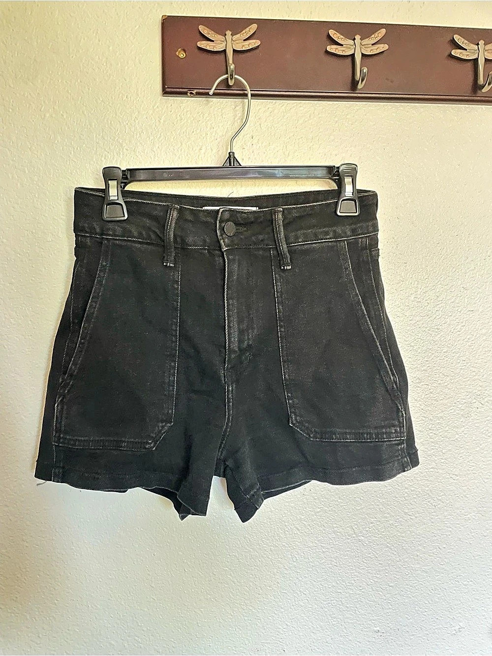 Just Black Denim The Utility Short Black Denim Shorts Size Small
